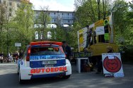 Rallye Český Krumlov: Atmosféra dojezdu posádek do cíle pod českokrumlovským zámkem